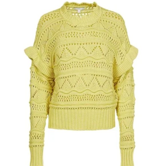Joie Hockley Scalloped Neck Ruffle Sweater - Picture 1 of 9